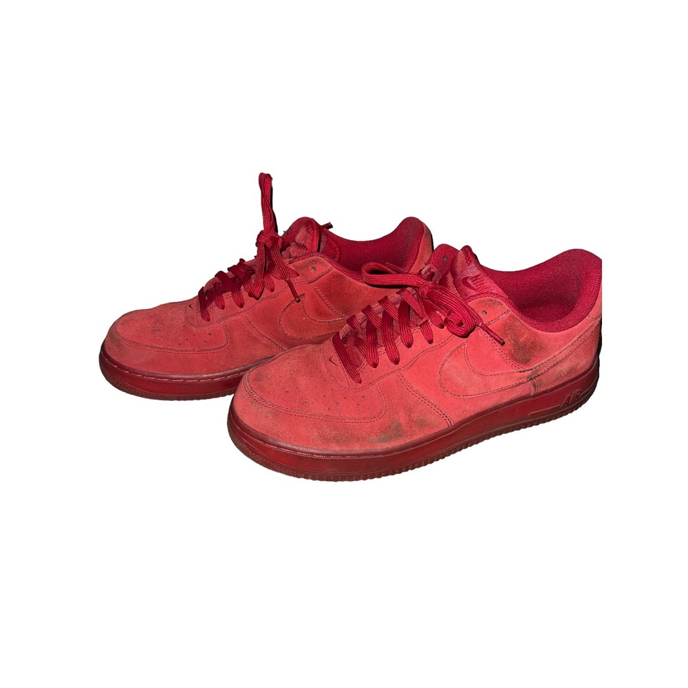 Nike Air Force 1 07 Low Triple Red Suede Shoes Size 10.5 Men's 718152-601 RPM